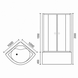 Royal Bath Душевой уголок RB-L-3001 1000x1000x1550