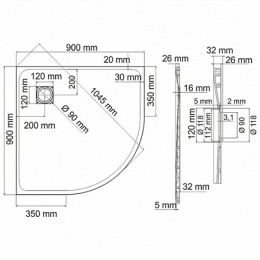 WasserKRAFT Душевой поддон Leine 35T01