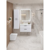 BelBagno Тумба с раковиной Due 80 подвесная Bianco Lucido ручки Матовый тёмный никель