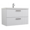 BelBagno Тумба с раковиной Due 80 подвесная Bianco Lucido ручки Матовый тёмный никель