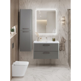 BelBagno Тумба с раковиной Due 80 подвесная Сатин ручки Сатиновый никель