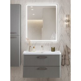 BelBagno Тумба с раковиной Due 80 подвесная Сатин ручки Сатиновый никель