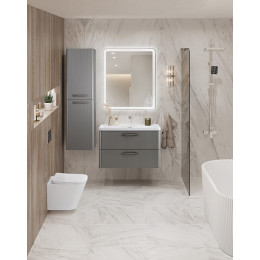 BelBagno Тумба с раковиной Due 80 подвесная Сатин ручки Сатиновый никель
