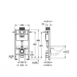 Инсталляция для подвесных унитазов Grohe Rapid SL 38525001