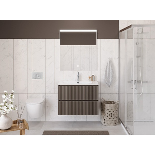 BelBagno Тумба с раковиной Uno 80 подвесная Бежевый матовый с раковиной BB-8099-80