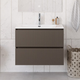 BelBagno Тумба с раковиной Uno 80 подвесная Бежевый матовый с раковиной BB-8099-80