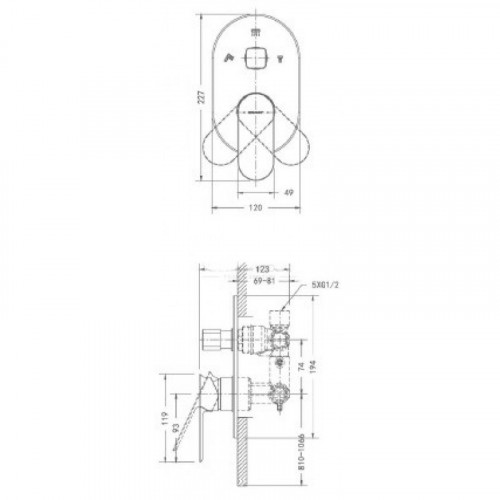 Cмеситель для душа Bravat Arc PB86061C-A-ENG