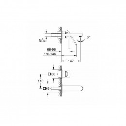 Смеситель настенный для раковины GROHE Plus 29303003, M-Size