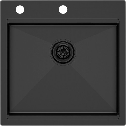 Мойка для кухни Paulmark Kroner Pro PM705151-GM 51x51 вороненая сталь