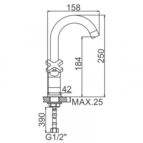 Смеситель для раковины Ledeme L1084-2 хром