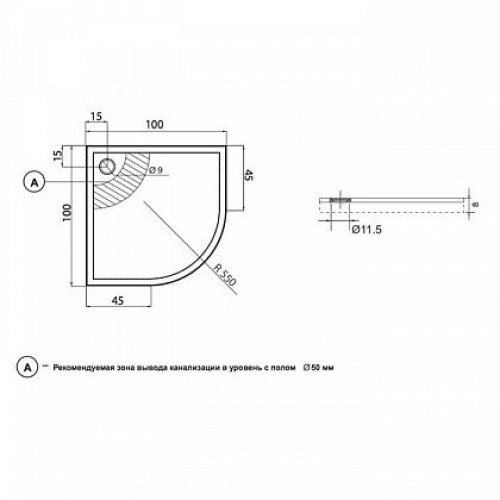 Aquanet  Поддон для душа Alfa/Delta 100x100, 184958