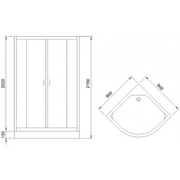 Royal Bath Душевая кабина FATO RB 90HK-M-CH 90x90 стекло рифленое профиль хром