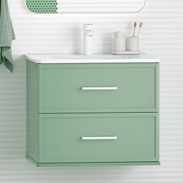 Brevita Тумба с раковиной Verde 60 подвесная зеленая