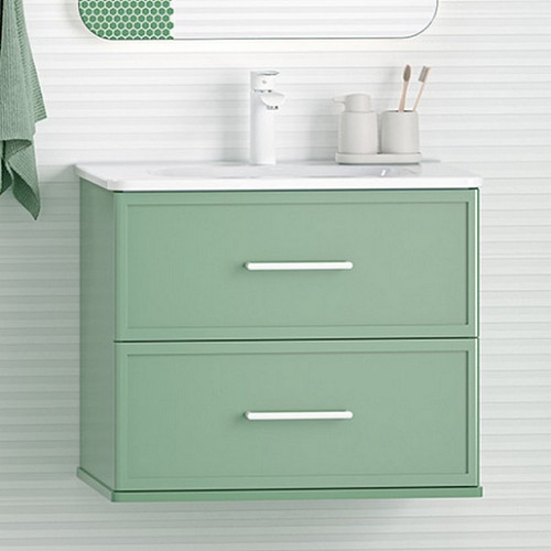 Brevita Тумба с раковиной Verde 60 подвесная зеленая