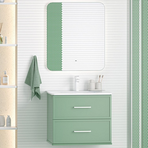 Brevita Тумба с раковиной Verde 60 подвесная зеленая
