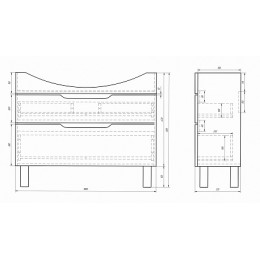 Dreja Тумба с раковиной Laguna Plus 105 напольная