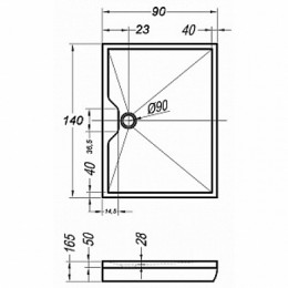 Kolpa San  Поддон для душа Kolpa San Duro 140х90