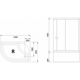 Royal Bath Душевой уголок RB 8120BK-С 1200x800x2000 R