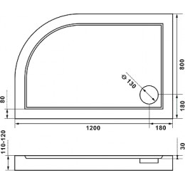 Good Door Поддон для душа Калипсо 120x80 L