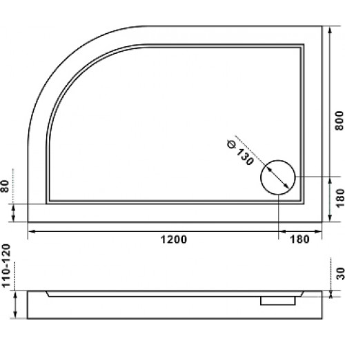 Good Door Поддон для душа Калипсо 120x80 L