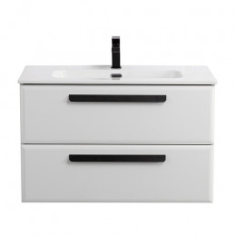 BelBagno Мебель для ванной Eco Cer-N 80 CZR-8095-80 bianco opaco ручки матовые чёрные