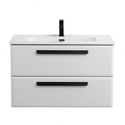 BelBagno Мебель для ванной Eco Cer-N 80 CZR-8095-80 bianco opaco ручки матовые чёрные