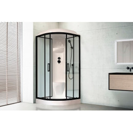 Royal Bath Душевая кабина HK RB 100HK6-WT-BL 100x100 стекло прозрачное профиль черный матовый