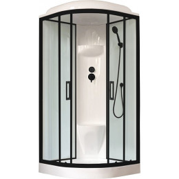 Royal Bath Душевая кабина HK RB 100HK6-WT-BL 100x100 стекло прозрачное профиль черный матовый