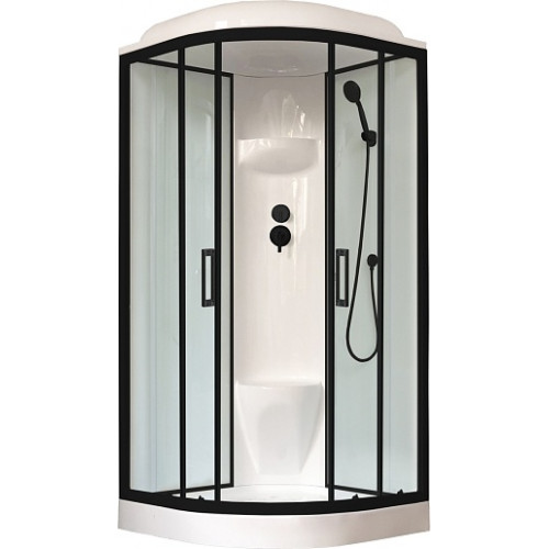 Royal Bath Душевая кабина HK RB 100HK6-WT-BL 100x100 стекло прозрачное профиль черный матовый