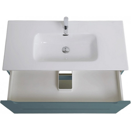 BelBagno Тумба с раковиной Etna 100 подвесная голубая матовая