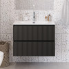 BelBagno Тумба с раковиной Uno mini 90 подвесная Темно-Серый матовый с раковиной BB-8099-3-90