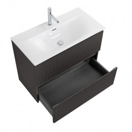 BelBagno Тумба с раковиной Uno mini 90 подвесная Темно-Серый матовый с раковиной BB-8099-3-90