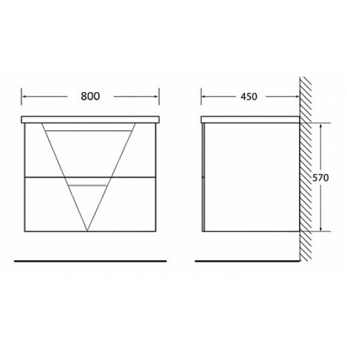BelBagno Тумба с раковиной VITTORIA 800 Bianco Lucido