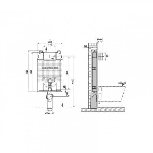 Бачок-инсталляция Oli OLI74 Plus Simflex 601901 механический