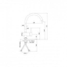 Смеситель для мойки Paffoni Light LIG280ST сталь