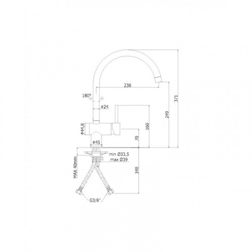 Смеситель для мойки Paffoni Light LIG280ST сталь