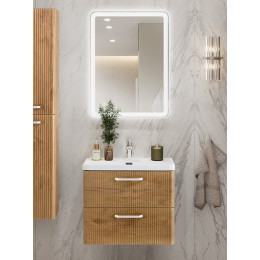 BelBagno Тумба с раковиной Due 60 подвесная Rovere Nature ручки Белые