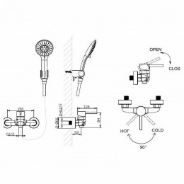 Смеситель для душа Bravat Slim F9332366CP-01-RUS хром