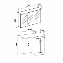 Runo Мебель для ванной Лира 105 L белая