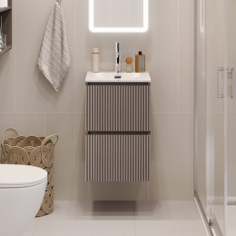 BelBagno Тумба с раковиной Uno mini 40 подвесная Бежевый матовый с раковиной BB-8099-3-40