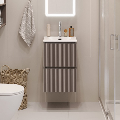 BelBagno Тумба с раковиной Uno mini 40 подвесная Бежевый матовый с раковиной BB-8099-3-40