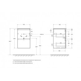 BelBagno Тумба с раковиной Uno mini 40 подвесная Бежевый матовый с раковиной BB-8099-3-40