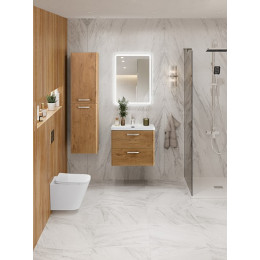 BelBagno Тумба с раковиной Due 60 подвесная Rovere Nature ручки Хром полированный