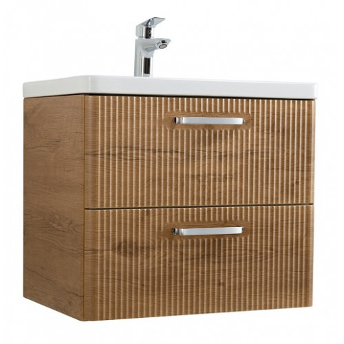 BelBagno Тумба с раковиной Due 60 подвесная Rovere Nature ручки Хром полированный