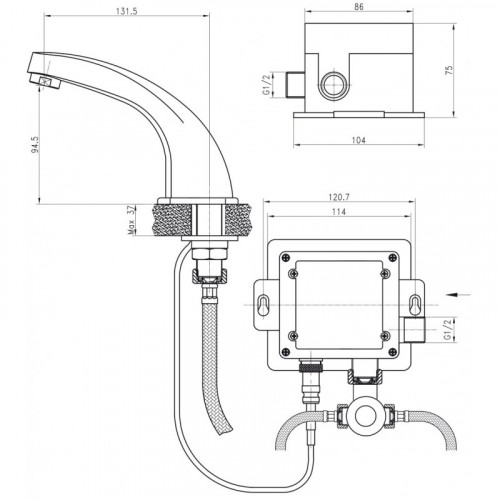 Смеситель для раковины Kaiser Sensor 38111 сенсорный хром