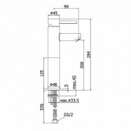 Смеситель для раковины Paffoni Stick SK071HCR120 Хром