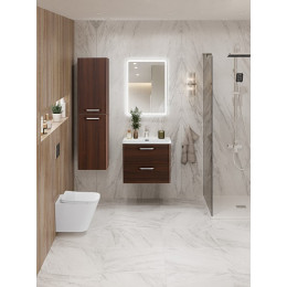 BelBagno Тумба с раковиной Due 50 подвесная Noce ручки Хром полированный