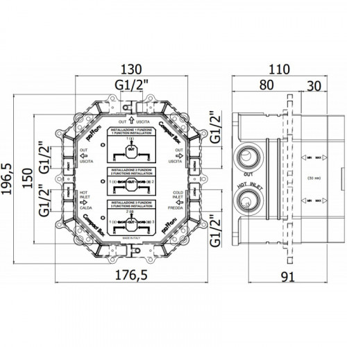 Скрытая часть Paffoni Compact Box CPBOX001
