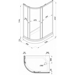 Triton  Душевой уголок Коралл А 120x80 R