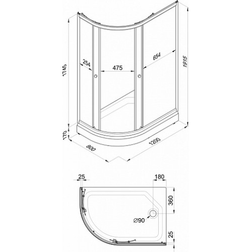 Triton  Душевой уголок Коралл А 120x80 R